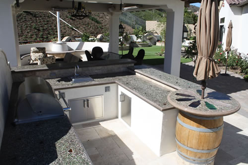 © Scott Cohen Decorative Concrete BBQ Beverage Center Grill Wine    Decorations Wine Bottle Lighting Unique outdoor lighting Stainless Steel    Pergola 1