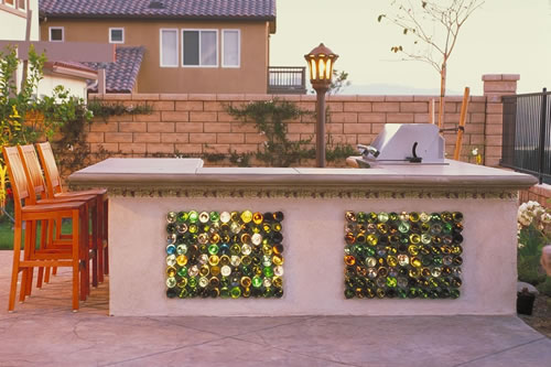 © Scott Cohen Decorative Concrete BBQ Beverage Center Pergola    Grill Wine Decorations Wine Bottle Lighting Unique outdoor lighting Stainless    Steel 3